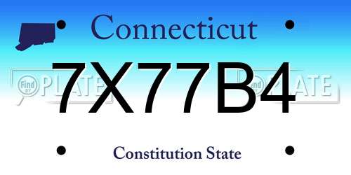 7X77B4 Connecticut License Plate