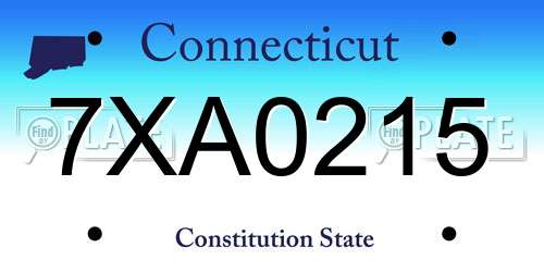 7XA0215 Connecticut License Plate