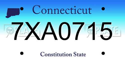 7XA0715 Connecticut License Plate