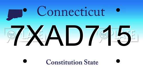7XAD715 Connecticut License Plate
