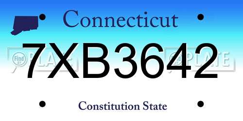7XB3642 Connecticut License Plate