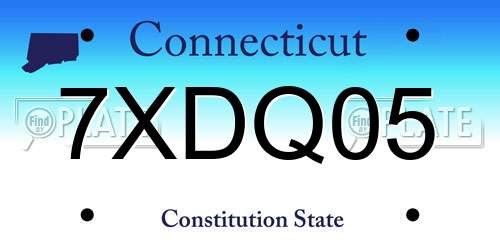 7XDQ05 Connecticut License Plate