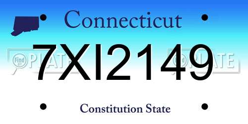 7XI2149 Connecticut License Plate
