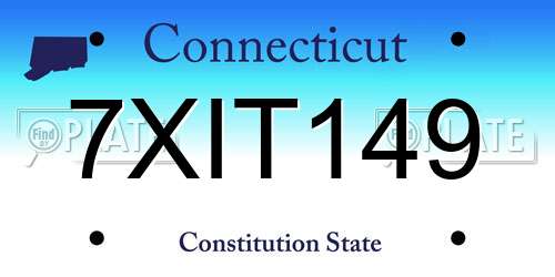 7XIT149 Connecticut License Plate
