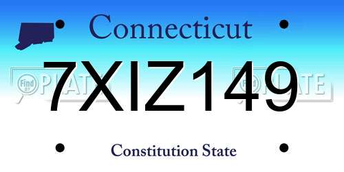 7XIZ149 Connecticut License Plate