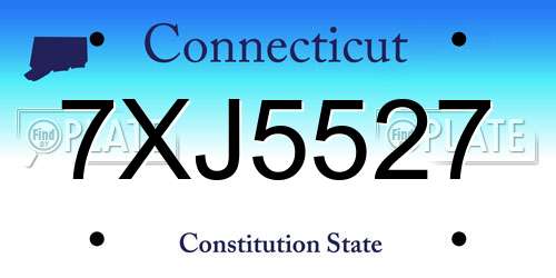 7XJ5527 Connecticut License Plate