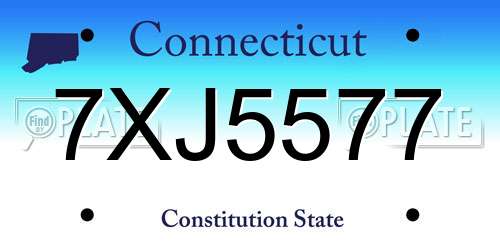 7XJ5577 Connecticut License Plate