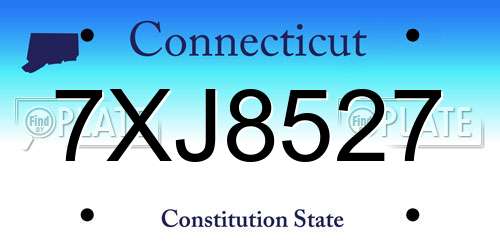7XJ8527 Connecticut License Plate