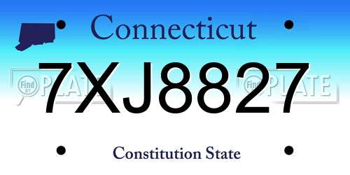 7XJ8827 Connecticut License Plate