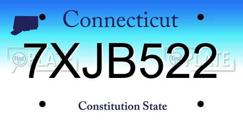 7XJB522 Connecticut License Plate