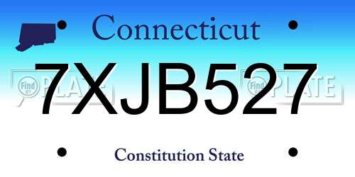 7XJB527 Connecticut License Plate
