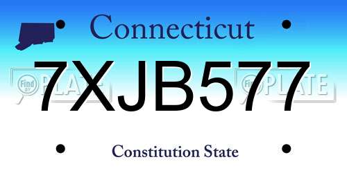 7XJB577 Connecticut License Plate
