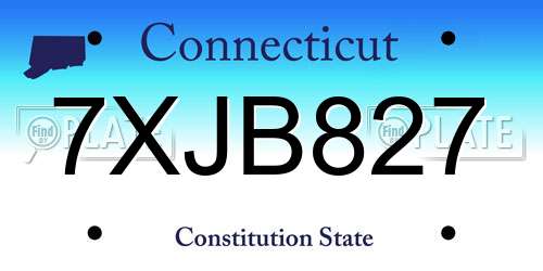7XJB827 Connecticut License Plate