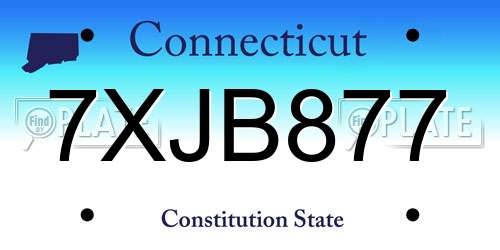 7XJB877 Connecticut License Plate