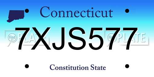 7XJS577 Connecticut License Plate