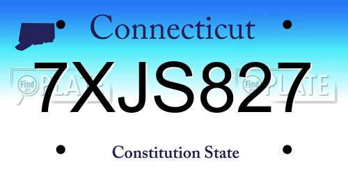 7XJS827 Connecticut License Plate