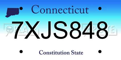 7XJS848 Connecticut License Plate