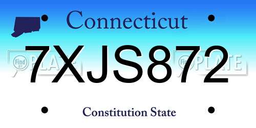 7XJS872 Connecticut License Plate