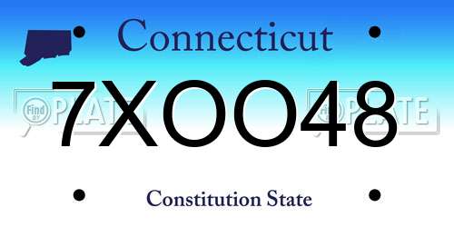 7XOO48 Connecticut License Plate