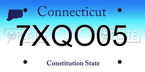 7XQO05 Connecticut License Plate