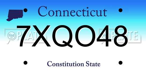 7XQO48 Connecticut License Plate