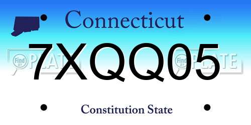7XQQ05 Connecticut License Plate