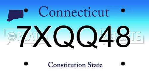 7XQQ48 Connecticut License Plate