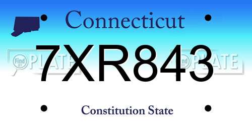 7XR843 Connecticut License Plate