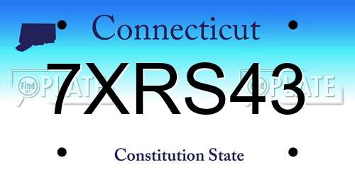 7XRS43 Connecticut License Plate
