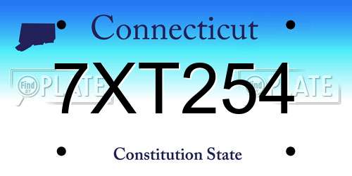 7XT254 Connecticut License Plate