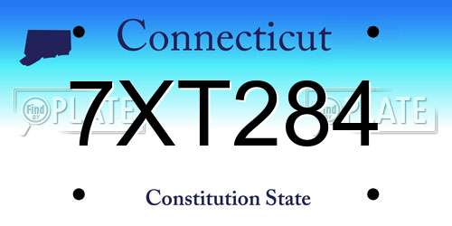 7XT284 Connecticut License Plate