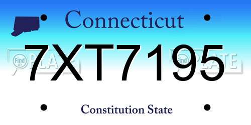 7XT7195 Connecticut License Plate