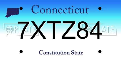 7XTZ84 Connecticut License Plate