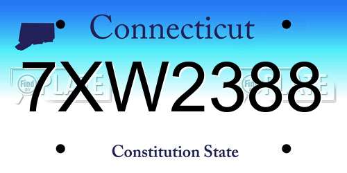 7XW2388 Connecticut License Plate