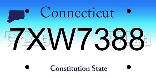 7XW7388 Connecticut License Plate