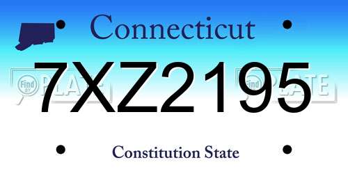 7XZ2195 Connecticut License Plate