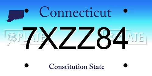 7XZZ84 Connecticut License Plate