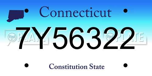 7Y56322 Connecticut License Plate