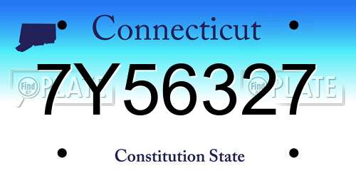 7Y56327 Connecticut License Plate