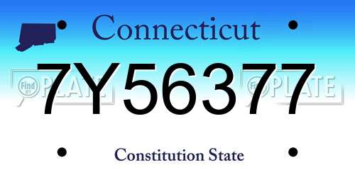 7Y56377 Connecticut License Plate