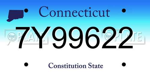 7Y99622 Connecticut License Plate