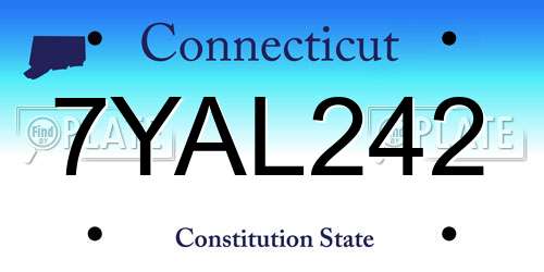 7YAL242 Connecticut License Plate