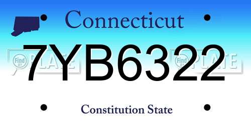 7YB6322 Connecticut License Plate