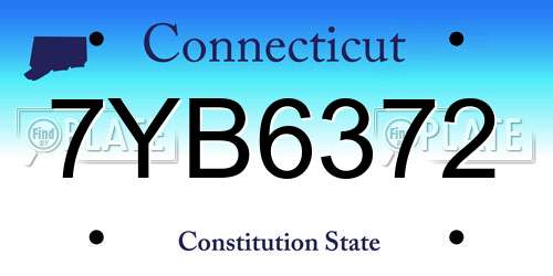 7YB6372 Connecticut License Plate