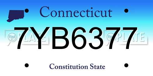 7YB6377 Connecticut License Plate
