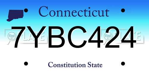 7YBC424 Connecticut License Plate