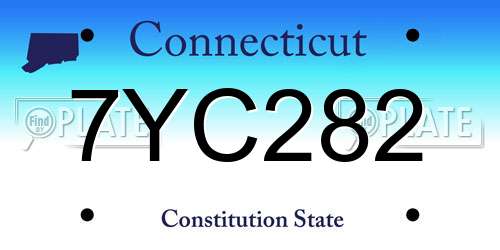 7YC282 Connecticut License Plate