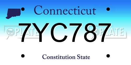 7YC787 Connecticut License Plate