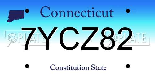7YCZ82 Connecticut License Plate
