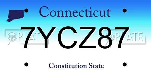 7YCZ87 Connecticut License Plate